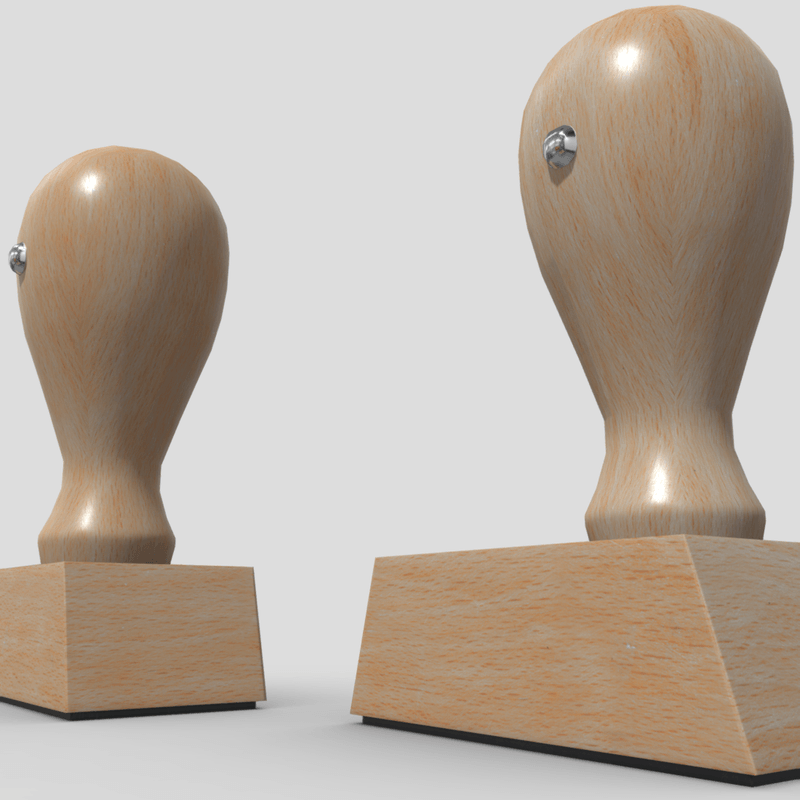 Rubber Stamp - low poly PBR 3d model
