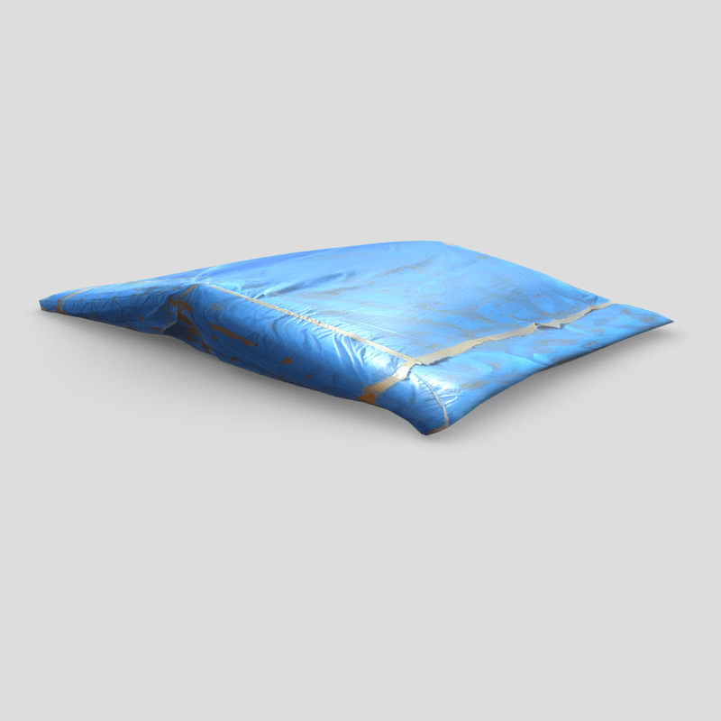 Folded Blue Tarp - low poly PBR 3d model
