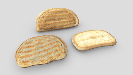 CC0 - Slices of Bread - low poly PBR 3d model