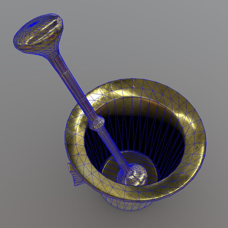 Mortar and Pestle 3 - low poly PBR 3d model