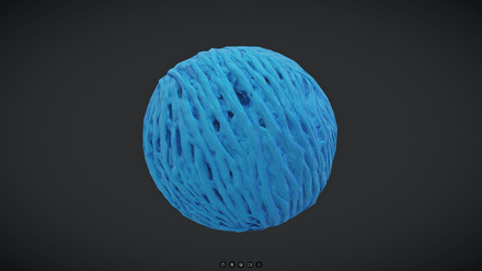 Yarn Ball - Blue - low poly PBR 3d model
