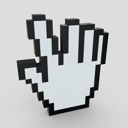 Cursor Hand 2 - low poly PBR 3d model