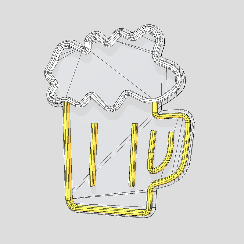 Neon Sign Beer - low poly PBR 3d model