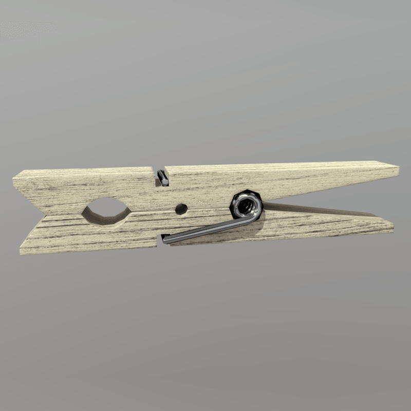 CC0 - Clothespin - low poly PBR 3d model