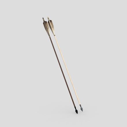 Wooden Arrow 3 - low poly PBR 3d model