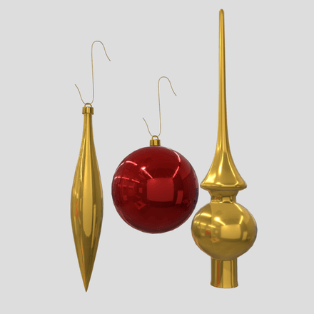 Christmas Bauble 3 - low poly PBR 3d model