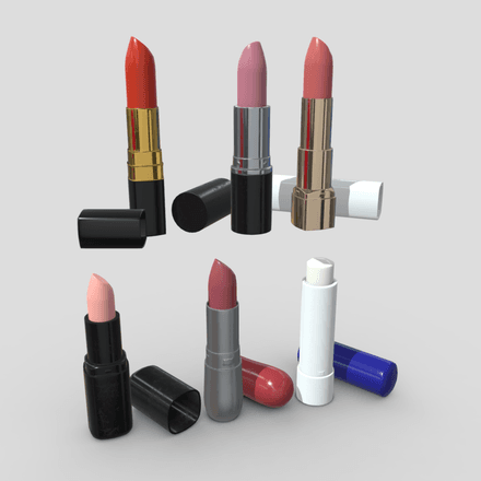 Lipstick Pack - low poly PBR 3d model