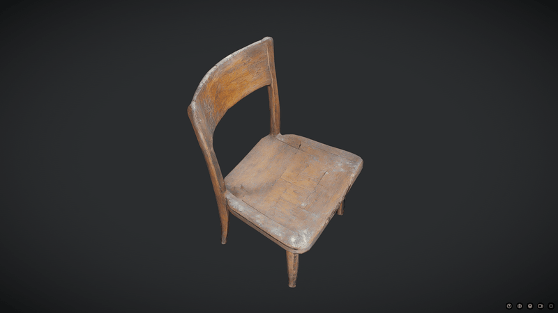 Decayed Wooden Chair 2 - low poly PBR 3d model