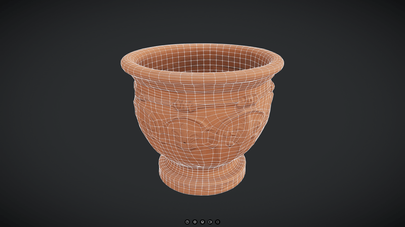 Terracotta Plant Pot 2 - low poly PBR 3d model