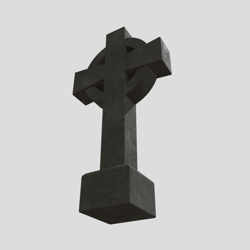 Tombstone Cross - low poly PBR 3d model