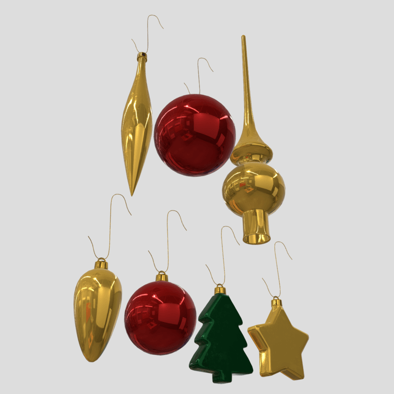 Christmas Bauble Pack - low poly PBR 3d model