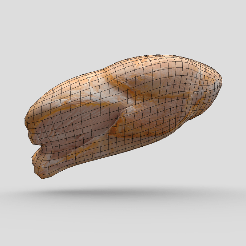 CC0 - Cooked Chicken Breast - low poly PBR 3d model
