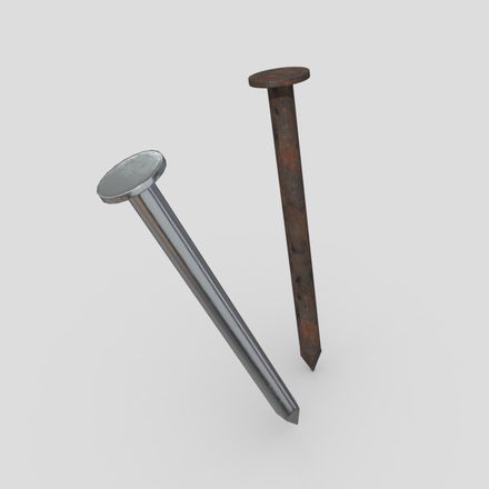 CC0 - Nail - low poly PBR 3d model