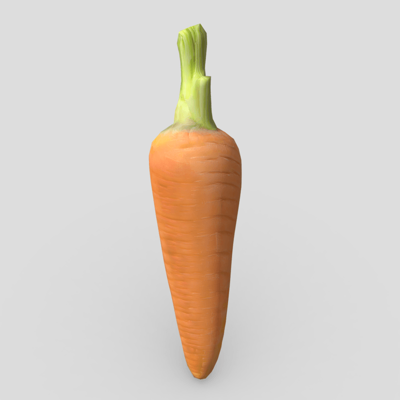 Carrot - low poly PBR 3d model