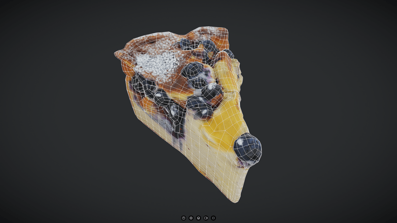 Fruit Cake Slice - low poly PBR 3d model