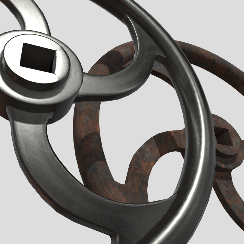 Crank Wheel - low poly PBR 3d model