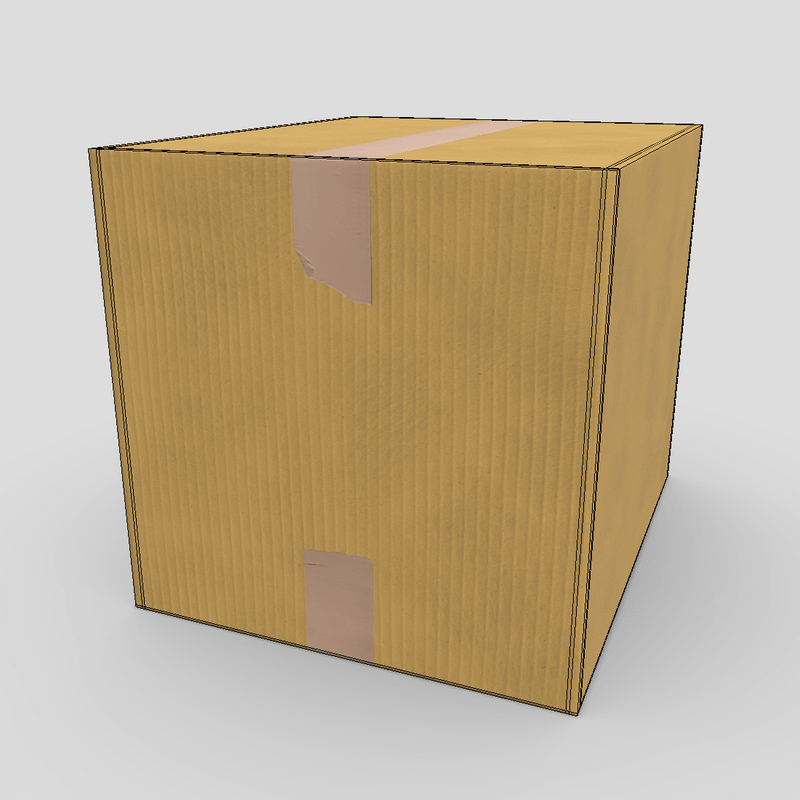 CC0 - Cardboard Box Closed - low poly PBR 3d model