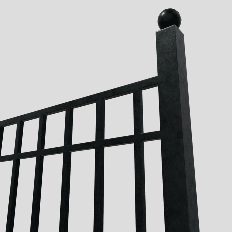 Iron Fence 2 - low poly PBR 3d model