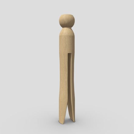 CC0 - Clothespin 2 - low poly PBR 3d model