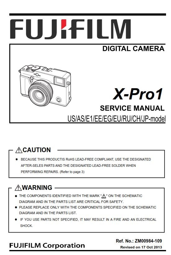 FujiFilm X-Pro1 Digital Camera Service Manual
