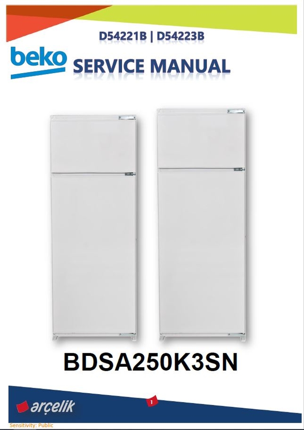 Beko BDSA250K3SN Refrigerator Service Manual