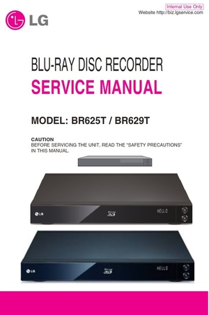 LG BR625T BR629T Blu Ray Player Service Repair Manual 