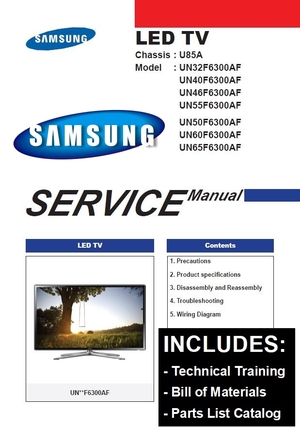 Samsung UN32F6300 UN32F6300AF UN32F6300AFXZA Smart LED TV Service Manual