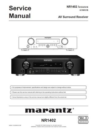 Marantz NR1402 AV Surround Receiver Service Manual 