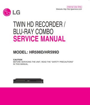 LG HR598D HR599D Blu Ray Recorder Service Repair Manual 