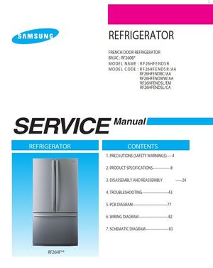 Samsung RF26HFENDBC RF26HFENDWW RF26HFENDSL RF26HFENDSR Service Manual