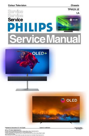 Philips 65OLED984 65OLED934 65OLED854 65OLED804 OLED TV Service Manual