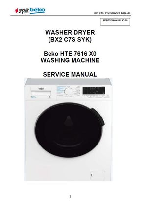 Beko HTE 7616 X0 Washing Machine Service Manual – Repair Guide PDF (Instant Download)