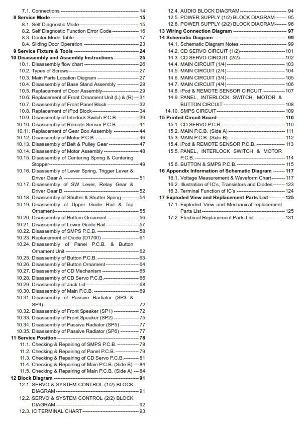 Panasonic SC HC37 HC37P Stereo System Service Manual &amp; Repair Guide