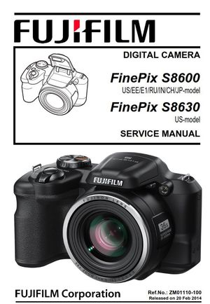 FujiFilm FinePix S8600 S8630 Digital Camera Service Manual