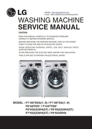 LG F12A8TDA Washer Service Manual and Repair Guide