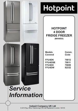Hotpoint FFU4DK FFU4DSB FFU4DX FFU4DW 4-Door Refrigerator Service Manual
