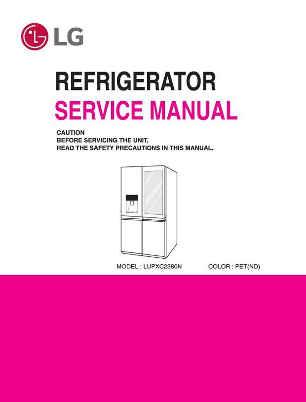 LG LUPXC2386N Refrigerator Service Manual and Repair Guide