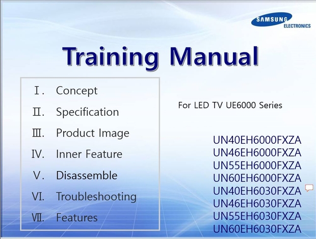Samsung UN55EH6030 UN55EH6030F 3D LED TV Service Manual