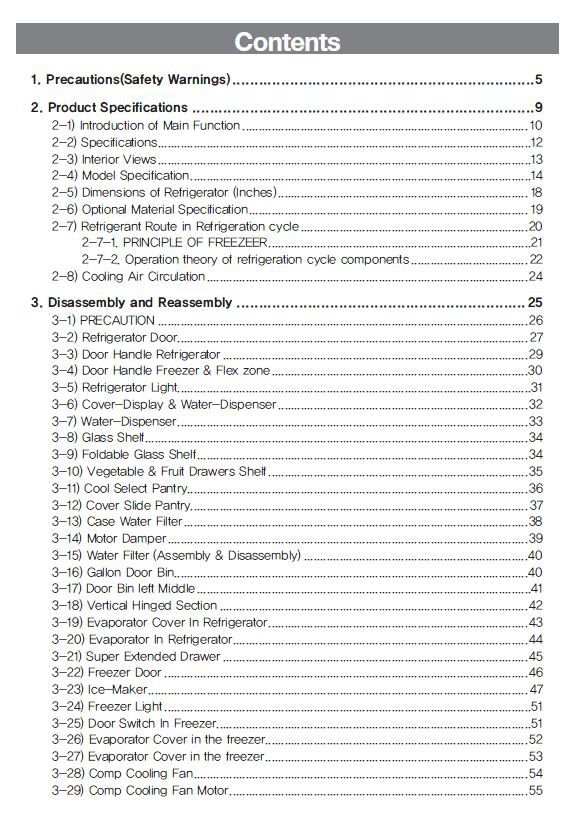 Samsung RF23HTEDBSR Refrigerator Service Manual &amp; Repair Guide