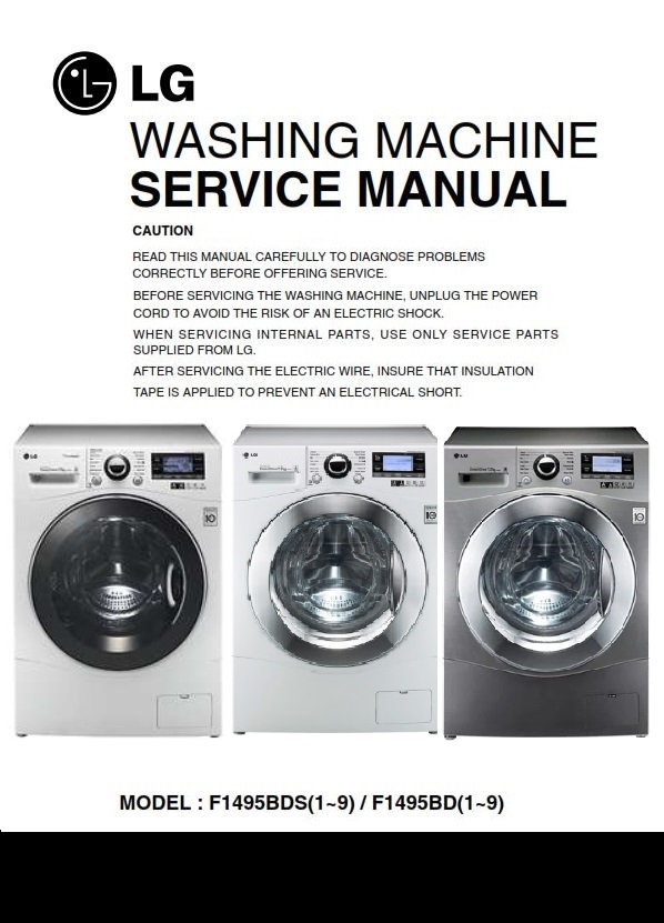 LG F1495BDA F1495BDS Washing Machine Service Manual and Repair Guide