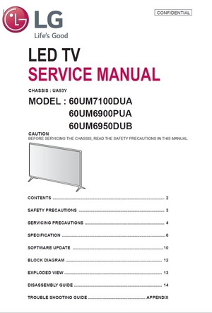 LG 60UM7100DUA 60UM6900PUA 60UM6950DUB 4K UHD Smart TV Service Manual 