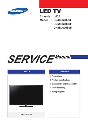 Samsung UN46D6003SF UN55D6003SF UN55D6005SF TV Service Manual