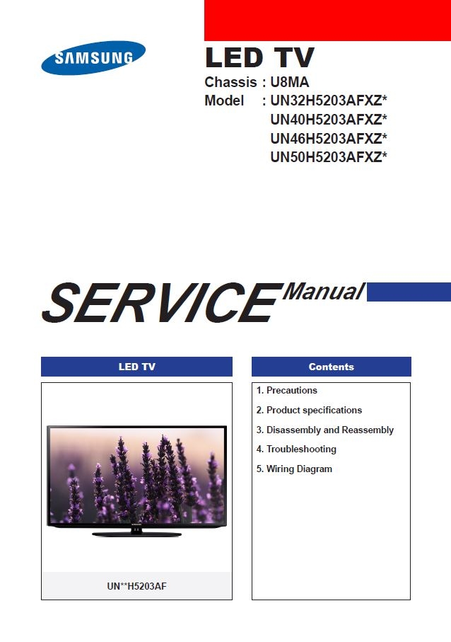 Samsung UN32H5203AF UN40H5203AF UN46H5203AF UN50H5203A