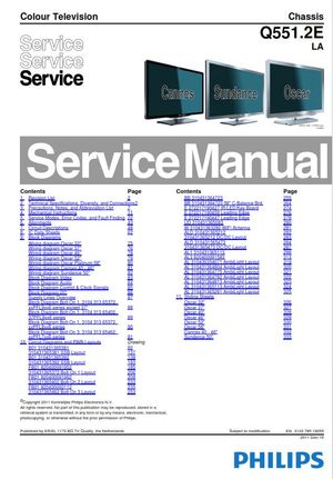 Philips 58PFL9956H 58PFL9956T Smart LED TV Service Manual and Repair Instructions