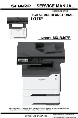 Sharp MX-B467F Multifunction Printer Service Manual (PDF Download)