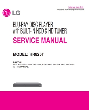 LG HR825T Blu Ray HDD Player Service Repair Manual 
