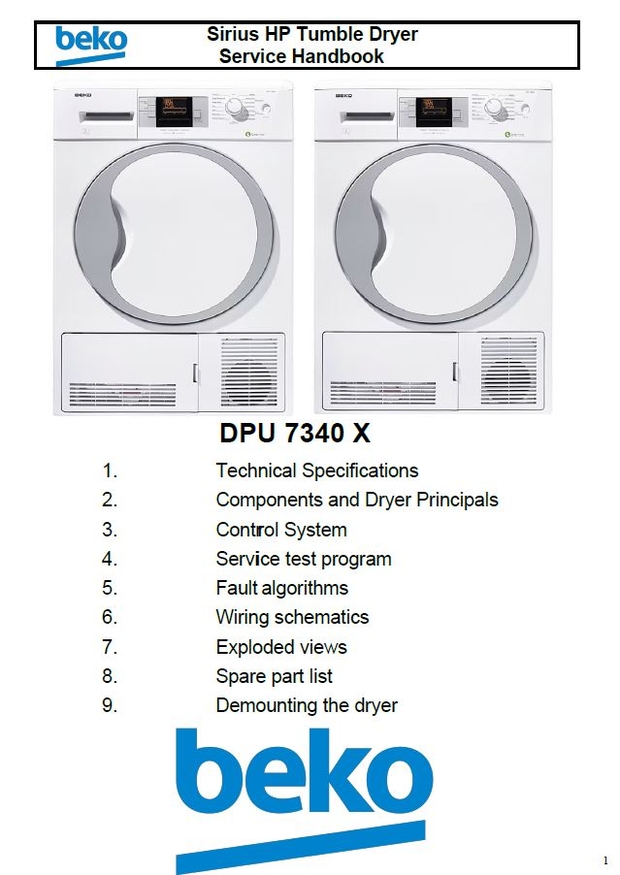 Beko DPU 7340 X Dryer Service Manual