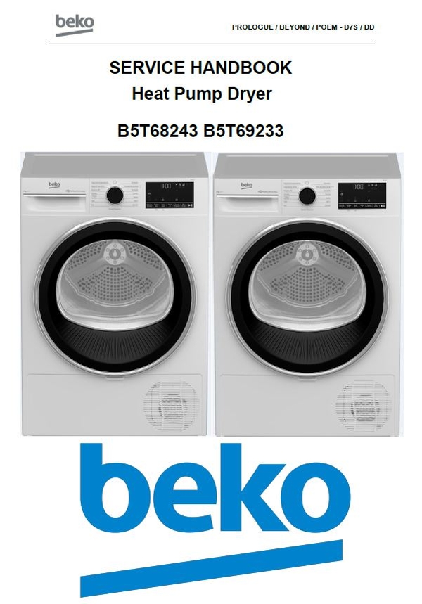 Beko B5T68243 B5T6923 Dryer Service Manual