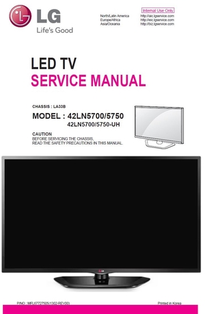LG 42LN5700 42LN5750 Smart LED TV Service Manual + Schematics