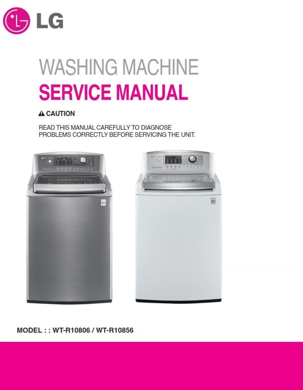LG WT R10806 RT10856 Washer Service Manual and Repair Guide